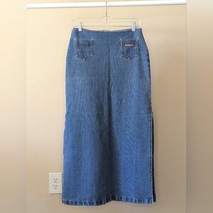 Vintage Watch LA Slit Denim Skirt
